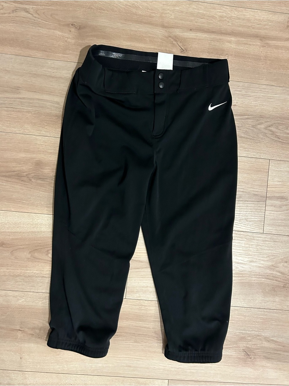 Nike Men’s Black Baseball Jogger Pants with White Swoosh